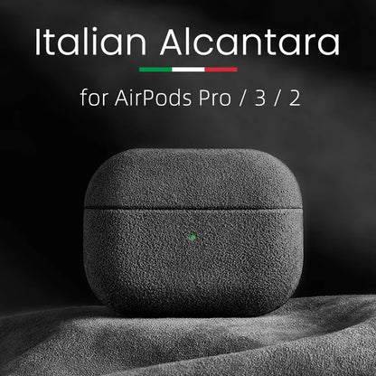 ALCANTARA Case for Airpods Pro 2 Luxury Artificial Leather Cases for Airpods 3 2 & 1 Wireless Bluetooth Headset Turn Fur Cover